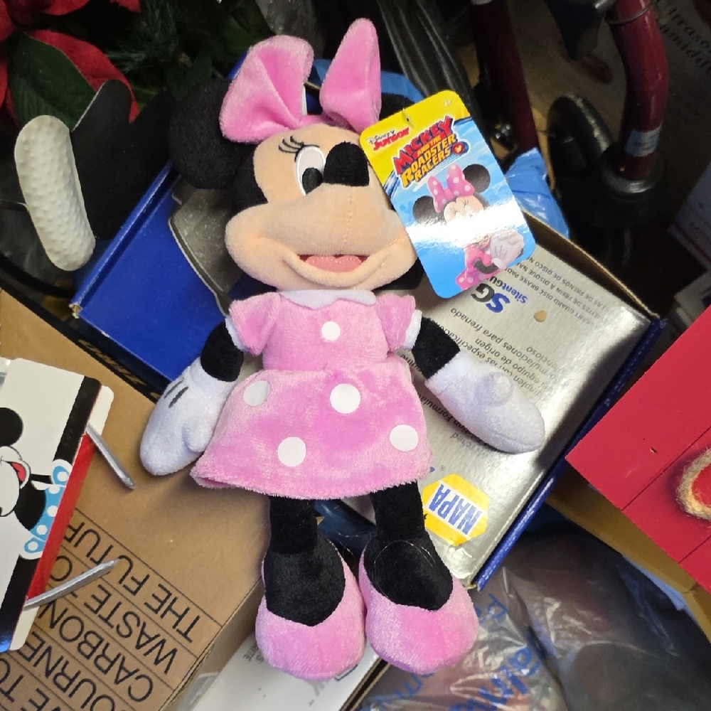 Disney Minnie Mouse Pink and Black Plush Toy